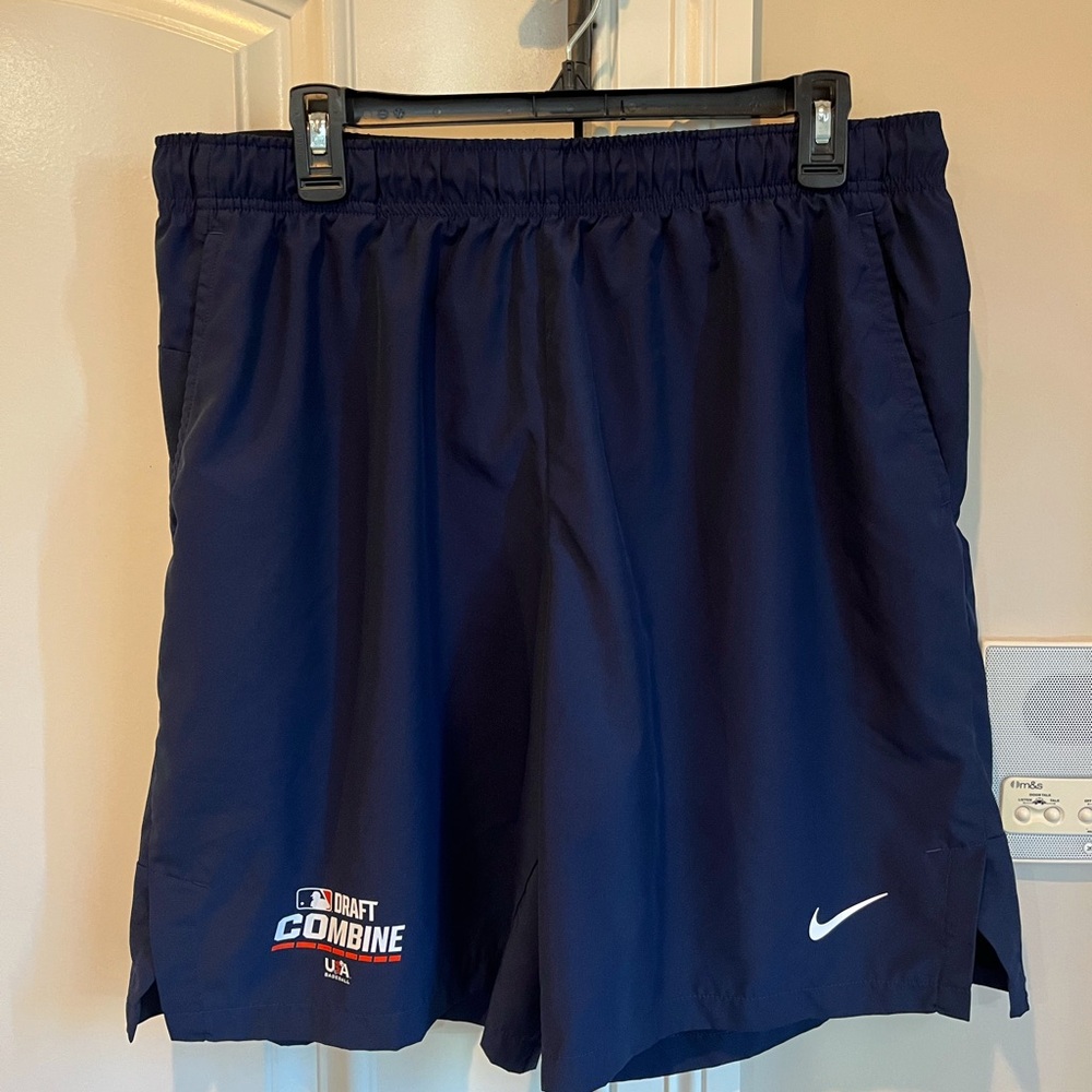 Nike Navy Blue Athletic Shorts from the MLB Draft Combine 2025.